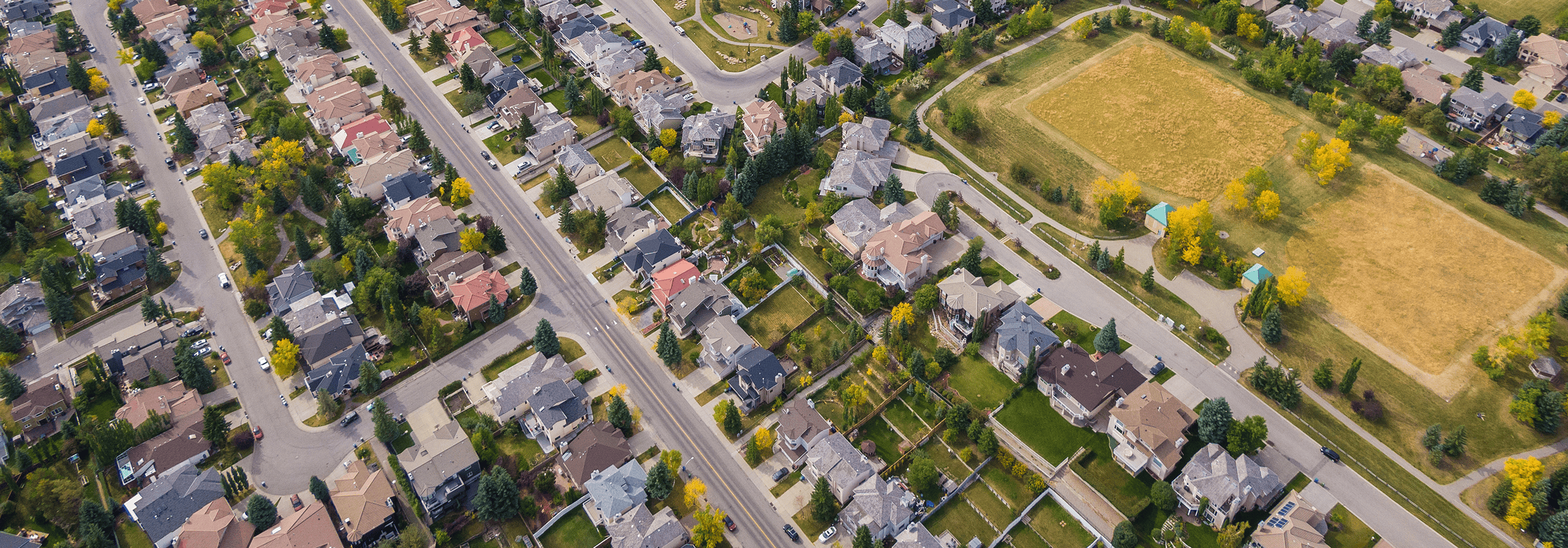 ariel view of a neighbourhood